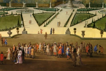 Ludvig 14.s promenade (1638-1715) med udsigt til det nordlige parterre i Versailles