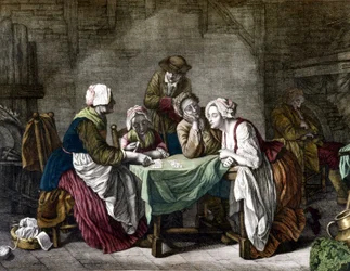 Kvinde trækker kort, sd. 1700-tallet