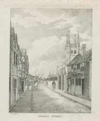 Tamworth - Church Street: litografi, nd [1796-1865] (tryk)