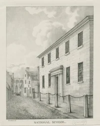 Tamworth - Nationalskolen: litografi, uden år [1796-1865]