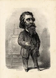 flyvende blad - Illustration af Etienne Carjat (1826-1906): Kunst - Malere kunstnere, Diaz Narcisse Diaz de la Pena (1807-1876)