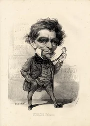 flyvende blad - Illustration af Etienne Carjat (1826-1906): Teater - Monrose Antoine-Martial Louis Barizain, Louis Monrose (1811-1883)