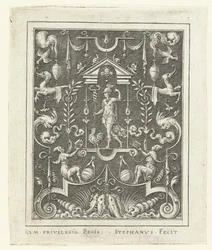 Merkur Overfladedekorationer med gudefigurer i en ramme af grotesker (senere version) (serietitel)