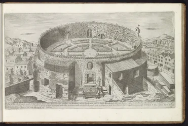 Augustus Mausoleum med en anlagt have i Rom Gamle bygninger (serietitel) I vestigi dell
