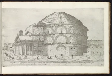 Pantheon i Rom Bouwwerken uit de oudheid (serietitel) Resterne af Roms antikke indsamlet og portrætter i perspektiv af Stefano Du Perac Parisino (serietitel om objekt)