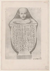 Speculum Romanae Magnificentiae: Ansigt af en egyptisk canopic va..., slutningen af det 16. til begyndelsen af det 17. århundrede.