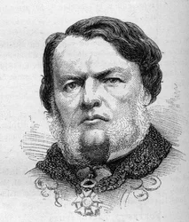 Portræt af Auguste Gougeard (1827Ð1886), fransk politiker. Indgravering af Bocour i "" Le Monde Illustré"" nr. 1287 af 26. november
