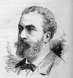 Portræt af David Raynal (1840-1903), engelsk politiker. Indgravering af Bocour i "" Le Monde Illustré"" nr. 1287 af 26. november