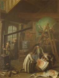 Interiør i en kunstners atelier