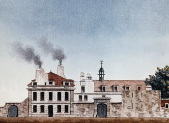 Necker hospital i 1818 - vignet indgraveret af J.E. Thierry, Archives of Public Assistance