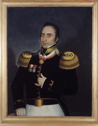 Portræt af Andre Hipolito (Hyppolite) Bouchard, der deltog i Bouenos-Ayres revolution den 25. maj 1810, af Etienne Prosper Berne-Bellecour (eller Bernet-Bellecour: 1838 - 1910)