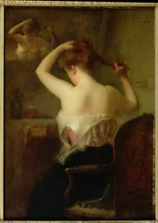 Kvinde arrangerer sit hår, 1903