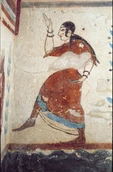 En danser (fresco, detalje, 530 f.Kr.)