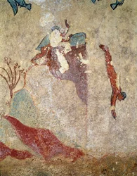 En dykker. (Detalje af freskomaleri, 520-510 f.Kr.)