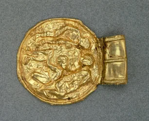 Præget Bulla -vedhæng. ETRUSCAN Civilization, 4. århundrede f.Kr.