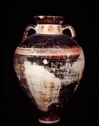 Etruskisk civilisation: loftamfora af typen SOS, fra Cerveteri, nekropolis Monte Abatone, Italien - 675-625 f.Kr.