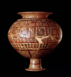 Etruskisk civilisation: olla-vase fra grav 3, nekropolen ved Buccacce a Bisenzio - 7. århundrede f.Kr.