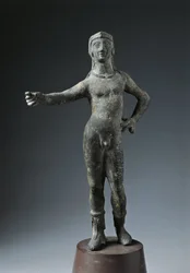 Italien, Arezzo-provinsen, Cortona, Bronzestatue af Gud Culsans