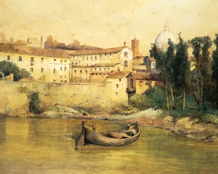 Italien, Rom, det gamle Santo Spirito Hospital i Sassia (Saxia), af Ettore Roesler Franz