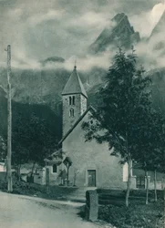 Chapel and Pala Group, San Martino di Castrozza, Dolomitterne, Italien, 1927