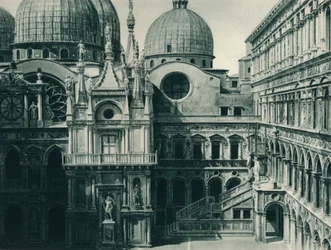 Gårdhave til Dogespaladset, Venedig, Italien, 1927