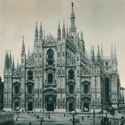 Facaden af Duomo, Milano, Italien, 1927