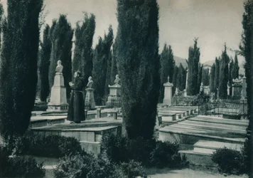 En del af kirkegården, Palermo, Sicilien, Italien, 1927