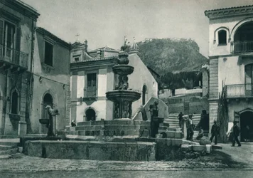 Offentlig springvand, Taormina, Sicilien, Italien, 1927
