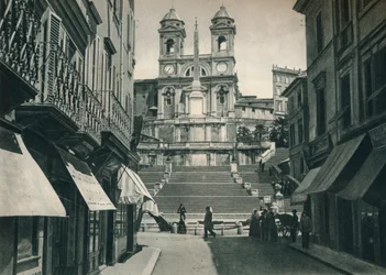 Spanske Trappe og Trinita dei Monti-kirken, Rom, Italien, 1927