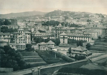 Udsigt over Genova, Italien, 1927