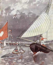 Regates på Le Havre i 1892, baseret på Mr. Courbons akvarel.