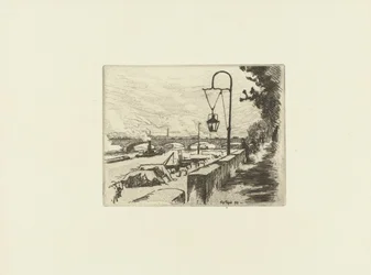 Bybillede med Austerlitz-broen og Seinen i Paris Pont d