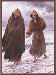 Sankt Frans forklarer broder Leo, hvor den fuldkomne glæde findes, 1919