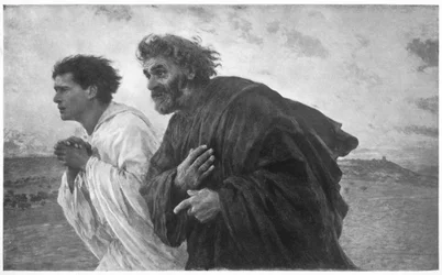 Disciplene Peter og Johannes løber til graven på opstandelsens morgen, ca. 1898