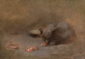 Chat Mangeant (olie på lærred lagt på bord)