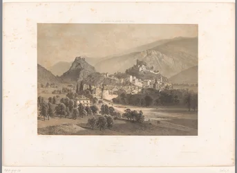 Udsigt over Sion i Rhone-dalen Zion (titel på objekt) Ansigter i Schweiz, Savoy og Tyrol (serietitel) La Suisse, la Savoie et le Tyrol (serietitel på objekt)