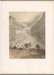 Udsigt over den høje Grindelwald-gletsjer Glacier Superior de Grindelwald (titel på objekt) Ansigter i Schweiz og Savoy (serietitel) La Suisse et la Savoie (serietitel på objekt)