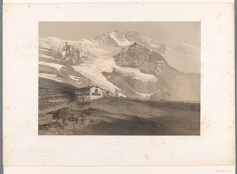 Udsigt over Jungfrau fra Kleine Scheidegg La Jungfrau vue de la petite Scheideck (titel på objekt) Ansigter i Schweiz og Savoy (serietitel) La Suisse et la Savoie (serietitel på objekt)