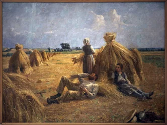 Middag. Maleri af Eugene Damaskus (1844-1899), olie på lærred