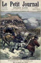 Sydafrika - Boerkrigen. General Boer Viljoens død. Tegning af Damblanc. Le Petite Journal, 5. november