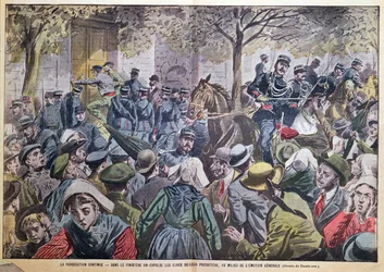 Udvisningen af præster fra deres præsbyterier i Finistere, Bretagne, illustration fra magasinet 