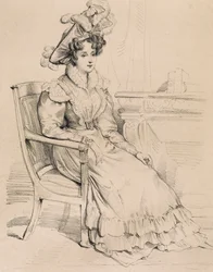 Portræt af Harriet Smithson, irsk skuespillerinde og første hustru til den franske komponist Hector Berlioz