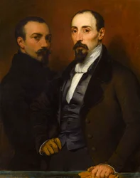 Selvportræt med sin søn Achille, 1836.