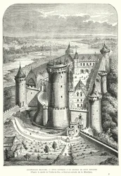 Chateau de Coucy, Picardie, Frankrig, efter dets restaurering i det 19. århundrede af Eugene Viollet-le-Duc