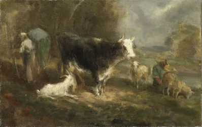 Bondegård med kvæg
