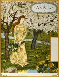 April, Illustration fra kunstportfolioen "Måneden", 1896
