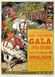 Reproduktion af en plakat for „Fêtes de Paris“ på Opéra National, Paris, 1885