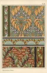 Salomons segl, Polygonatum multiflorum, som designmotiv i tapet, kanter og stof