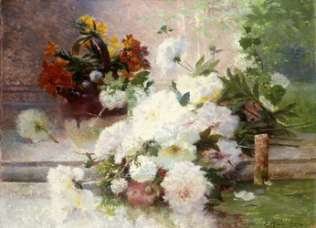 Et stilleben med efterårsblomster
