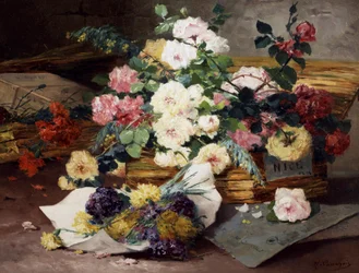 Roser i Nice. Maleri af Eugene Henri Cauchois (1850-1911) Privat samling.